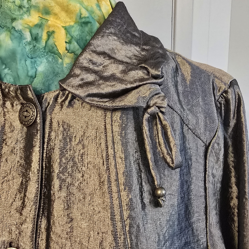 Ruby Rd Metallic Silver Jacket Size 16 - image 7